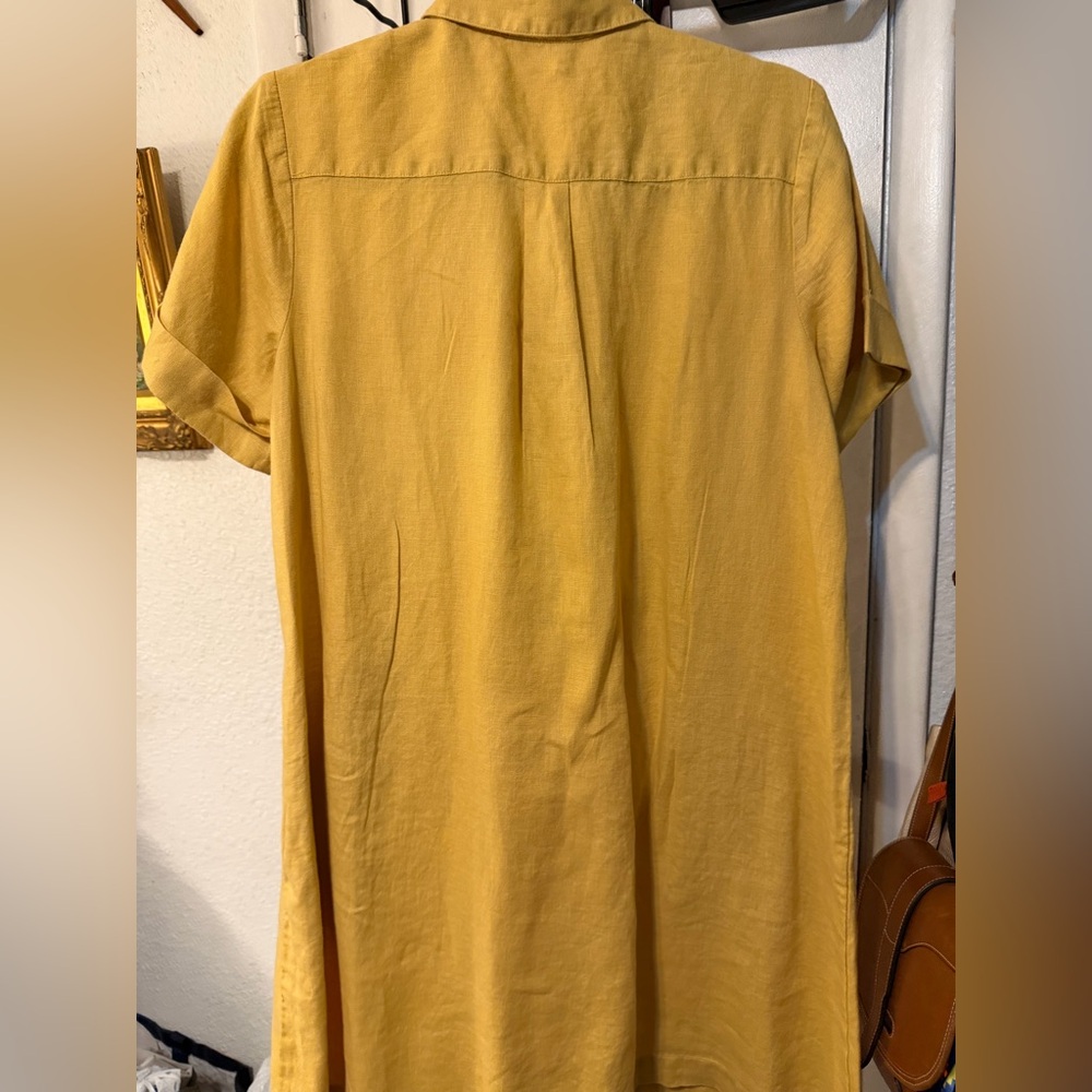 J. Jill Mustard 100% Linen Dress - Picture 5 of 5